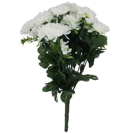 Allstate 14 in. Chrysanthemum Artificial Spray Flowers, White 32607284