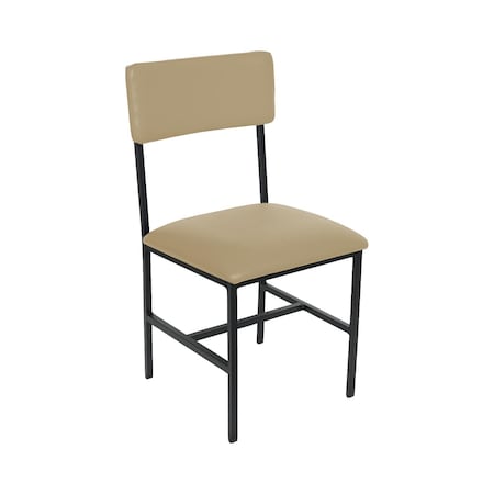Bfm Seating Meghan Side Chair, Grade 4 Upholstered Seat & Back - Steel Frame - Sand Black Finish JS33CM2172-2172SB
