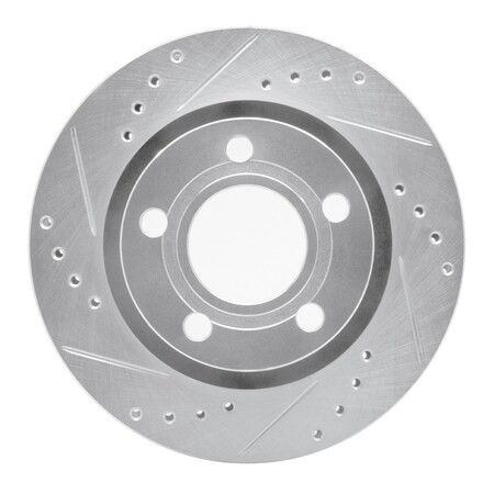 Dynamic Friction Co DFC Brake Rotor - Drilled and Slotted - Silver 631-74023L