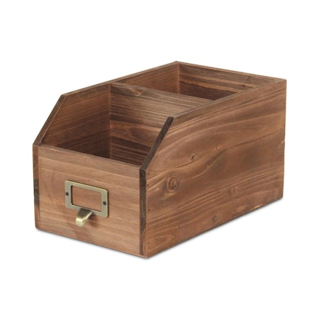 Homeroots 6" Brown Solid Wood Box 487950