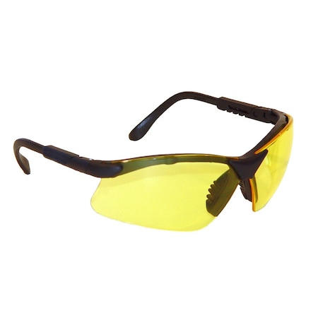 Radians Revelation, Safety Glasses, Anti-Scratch, Amber Lens, Black Frame, Half-Frame, 1 PR RV0140ID