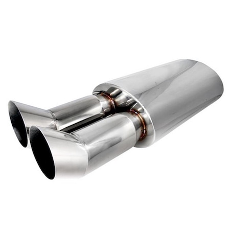 Overtime Dual 3 Tip Muffler for All, 6 x 10 x 24 in. OV686372