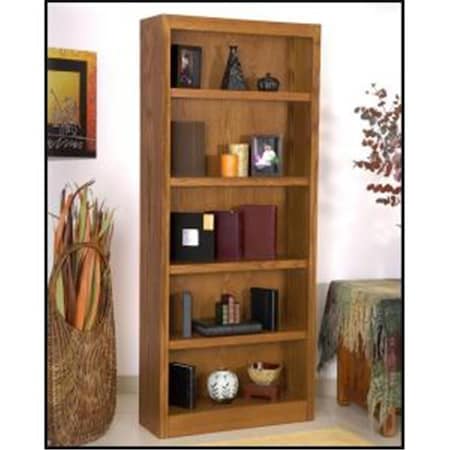 Concepts In Wood Single Wide Bookcase- Dry Oak Finish 5 Shelves MI3072-D