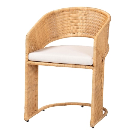 Bali & Pari Palm Bohemian Light Honey Rattan Dining Chair 258-14323-ZORO
