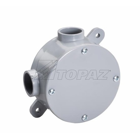 Topaz Junction Box, PVC, Wall Mount, 1/2" and 3/4" 1239
