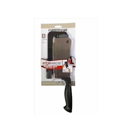 Farberware Cleaver Knife, 6 in L Blade, Stainless Steel Blade, Polypropylene Handle, Black Handle 5301749