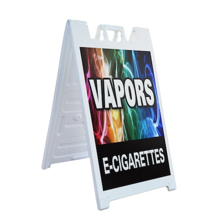 Signmission Vapors E-cigarettes, A-Frame & 2 Decals Installed, Heavy-Duty Plastic Frame SBHD-D-2436-Vapors E-cigarettes