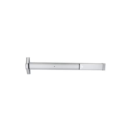 Global Door Controls STED Series Aluminum Grade 2 Storefront 48 in. Rim Narrow Stile Panic Exit Device with Cylinder TH1100-STED48-AL
