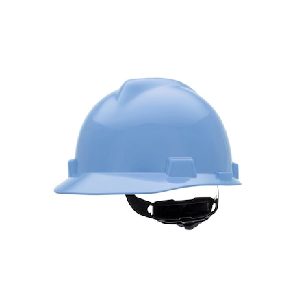 Msa Safety V-Gard Slotted Cap, HDPE, Fas-Trac III Suspension, Type I, Class E, Robin's Egg Blue (standard size) 495853