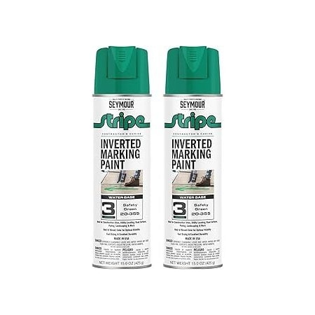 Seymour Midwest Stripe 3-Series Inverted Ground Marking Paint, Safety Green net 15oz., 2PK 20355-2