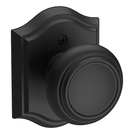 Baldwin Half Dummy Traditional Knob and Traditional Arch Rose Satin Black Finish HDTRATAR190