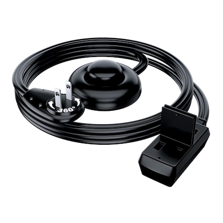 Maximm 3ft Extension Cord w/ On/Off Switch, Rotating Flat Plug, Black ADW-90A-23S03-16B0