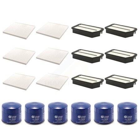 Pur 6X Air + 6X Cabin + 6X Engine Oil Filter 18 Total Kit For Kia Sportage KFM-103566