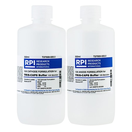 Rpi TRIS-CAPS Buffer 10X Solution, 2 x 500 Milliliter Bottles T27500-1000.0