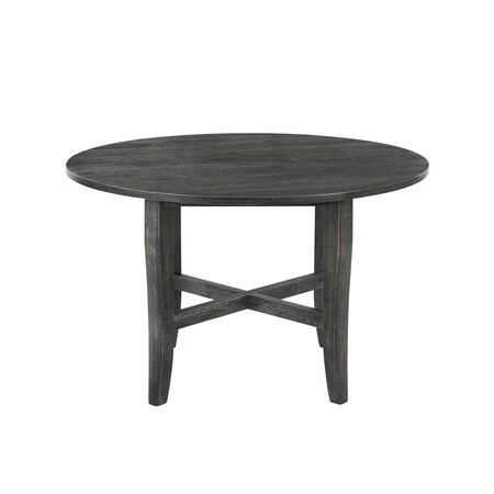 Homeroots 47" Gray Wood Cross Leg Base Round Top Dining Table 631271