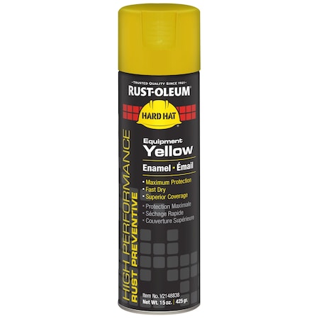 Rust-Oleum Rust Preventative Spray Paint, Equipment Yellow, Gloss, Solvent, 15 oz V2148838