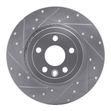 Dynamic Friction Co DFC Brake Rotor - Drilled and Slotted - Silver 631-11028L