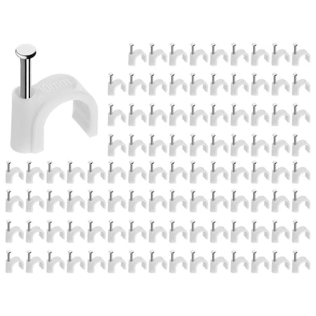 Monoprice Cable Clip, 10 mm Bundle Dia., 17 mm L, 100 PK 5834