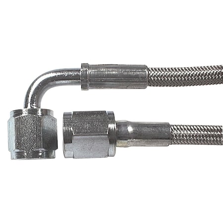 Powerhouse 18 in. -4 AN No. 3 90 deg Straight Braided Brake Line PO3624726