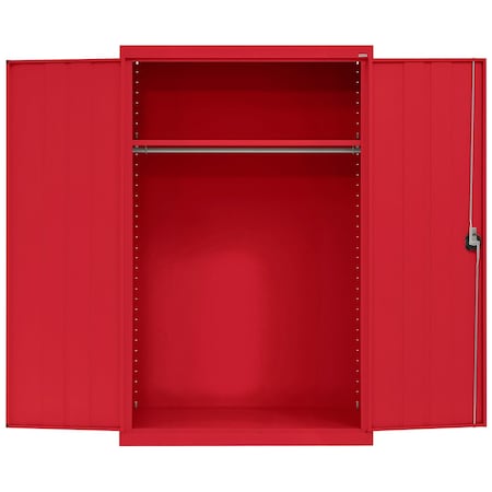 Sandusky Lee Heavy Duty Welded Steel Wardrobe Cabinet, 46x24x72, Red EAWR462472-01