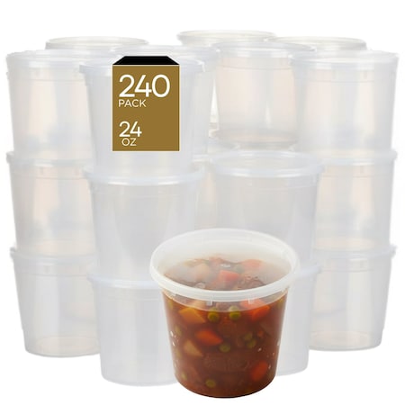 Eco Harmony Products Heavy Duty Deli Container, Clear Plastic, 24oz, 240PK 804524
