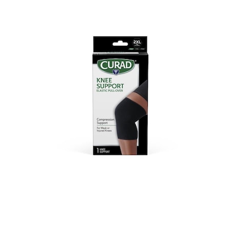 Medline CURAD Pull-Over Knee Support, Elastic, Size 2XL, 9in, Retail Packaging, 4 Supports/Case, 4PK CURORT2312X