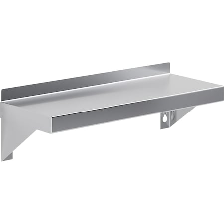 Amgood 6 in. x 16 in. Stainless Steel Wall Shelf With Squared Edge WS-SQ-0616-Z
