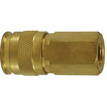 Midland Industries Universal Female Coupler, 1/4-in Body, 1/4-in Female NPT, Brass 28560