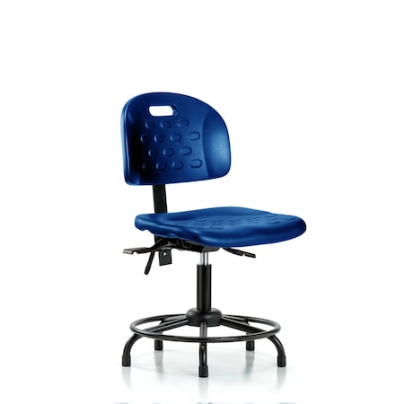 Blue Ridge Ergonomics Poly Chair, Round Tube Base, Desk, Tilt, Glides, Blue BR-HPDHCH-RT-T1-A0-RG-BLU