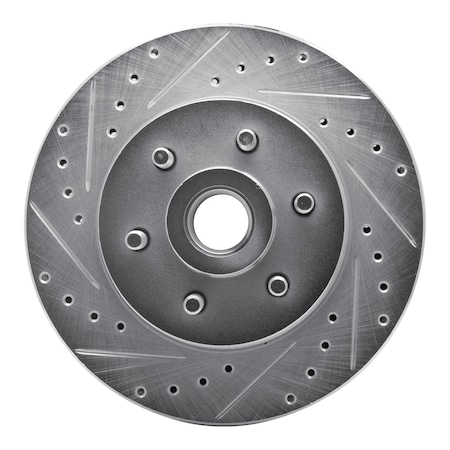 Dynamic Friction Co DFC Brake Rotor - Drilled and Slotted - Silver 631-40068L