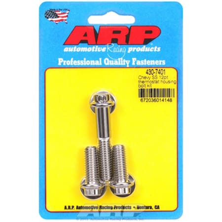 Arp 4307401 Chevrolet, Stainless Steel, 12 Point Thermostat Housing Bolt Kit A14-4307401