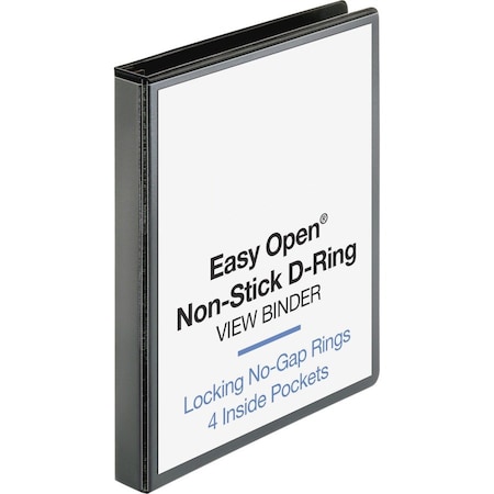 Business Source Ring Binder, Black, Clear Sleeve BSN26956