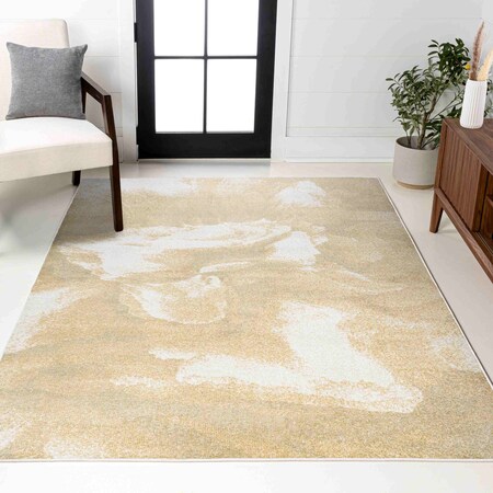 Jonathan Y Petalo Abstract Two-Tone Modern Gold/Cream 3 ft. x 5 ft. Area Rug CTP200E-3