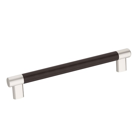 Amerock Esquire 8 in 203 mm Center-to-Center Satin Nickel/Oil-Rubbed Bronze Cabinet Pull BP36562G10ORB