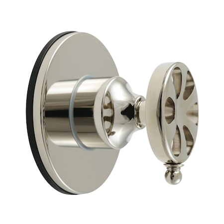 Kingston Brass Single-Handle Three-Way Diverter Valve with Round Trim Kit, Polished Nickel KS3036RX