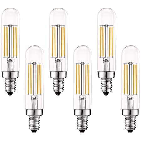 Luxrite Vintage E12 LED Bulb 60W Equivalent, T6.5, 3500K (Natural White), 500 Lumens, Dimmable, 6PK LR21643