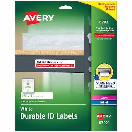 Avery Durable Easy Peel ID Labels, Sure, PK256 6792