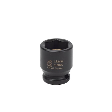 Sunex 3/8 in Drive 18Mm Magnetic Impact Socket 318MMG