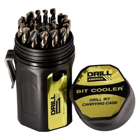 Drill America 1/16 - 1/2 HSS Black & Gold Jobber Drill Bit Set, Point Type: Split Point KFD29J-PC