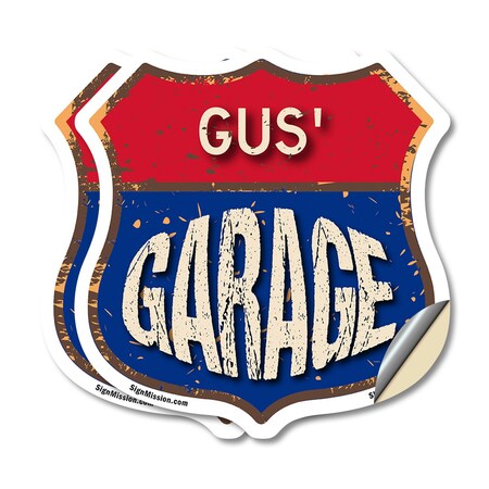 Signmission Gus's Garage, 6 inch X 6 inch, Vinyl Decal, 2PK SHI-D-2PACK-6-383-GUS