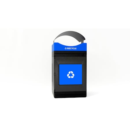 Commercial Zone Products Avante Series 55 Gallon Standard Recycling Container w/ Canopy 78755304A