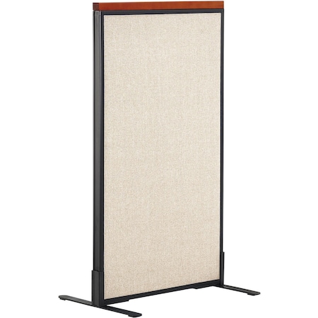 Global Industrial Interion Deluxe Freestanding Office Partition Panel, 24-1/4"W x 43-1/2"H, Tan 694652FTN