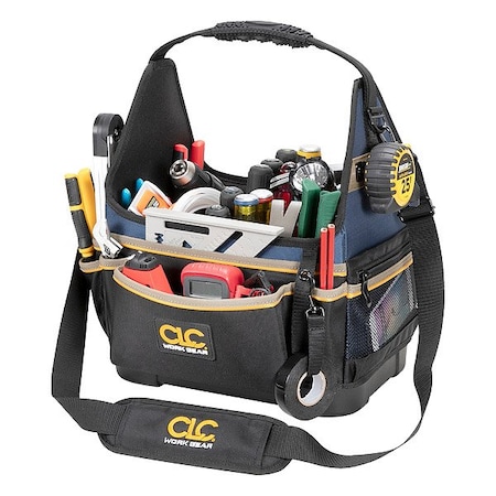 Clc Work Gear Tool Bag, Black, Ballistic Polyester, 20 Pockets PB1531