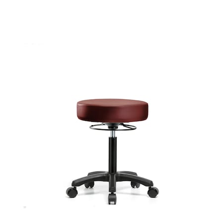 Blue Ridge Ergonomics Vinyl Mini-Stool, Med Bench, Casters, Borscht BR-VMBMS-RG-NF-RC-8815
