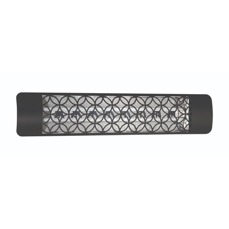 Eurofase SS 39in Dual Element 5000W 277V Heater, Black, Clover Decor Plate EF50277B2