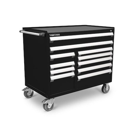 Tekton Rolling Tool Cabinet, 11 Drawer, Black, Steel, 48 in W x 27 in D x 41-1/2 in H OCL43102STM
