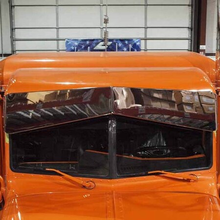 Replacement For Peterbilt 389 Glider Year 2014 12 To 8In Chrome Ss Reverse Bowtie Visor