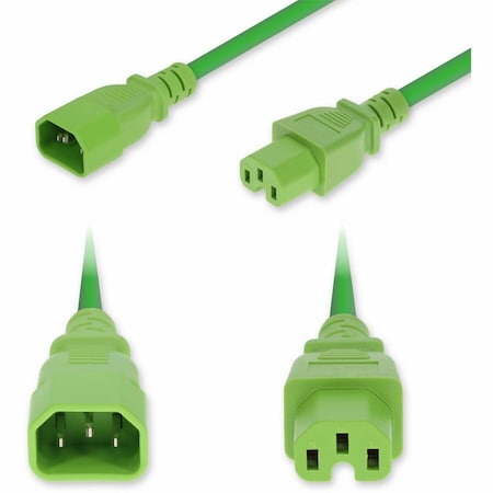 Add-On 10FT C14 MALE TO C15 FEMALE HIGH-TEMPERATURE 14 AWG 250V AT 15A PVC SJT (SERVICE JUNIOR THERMOPLAST ADD-C142C15H14G10FGN