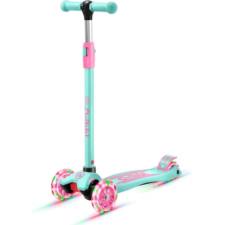 Dribbl 3-Wheel Kids Scooter, Lean-to-Steer, Adjustable Handle, Wide Anti-Slip Deck, Candy DBKS10