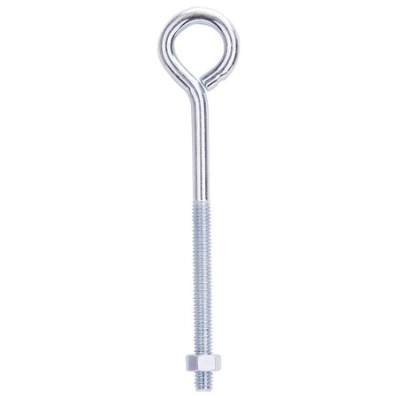 Eye Bolt,8 mm Thread,Machine Thread,3 in L Thread,1-1/4 in Dia Eye,268 lb Working Load,Steel,Zinc